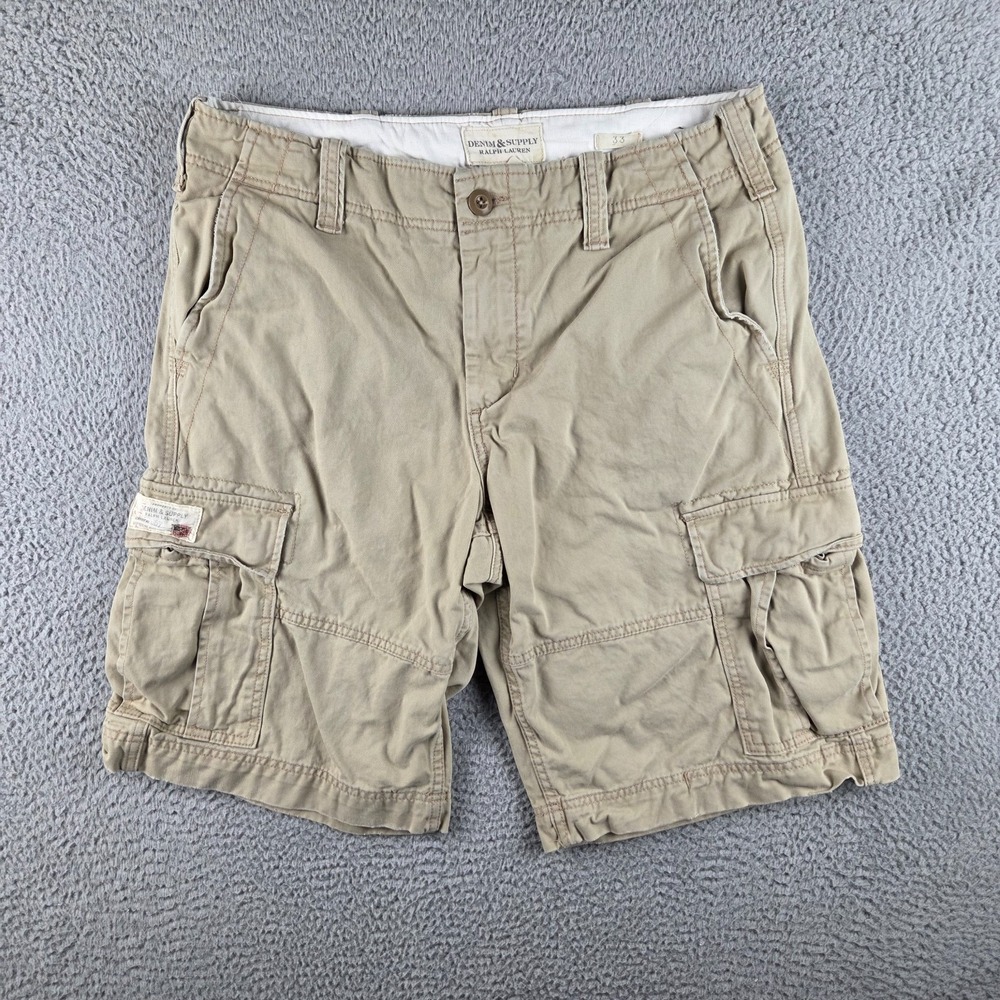 Denim & Supply Ralph Lauren Cargo Shorts Mens 33 Brown Military
